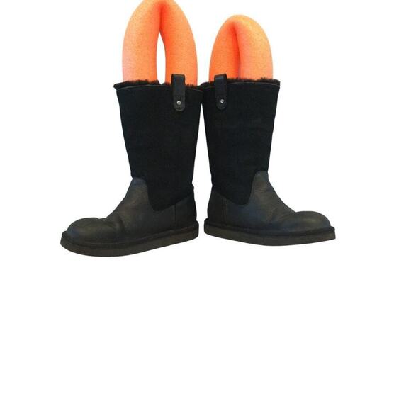 UGG Girls Jesslyn Tall Boots Sz US 3 EU 33 Kids Black Preppy Y2K Suede Shearling - Picture 6 of 14